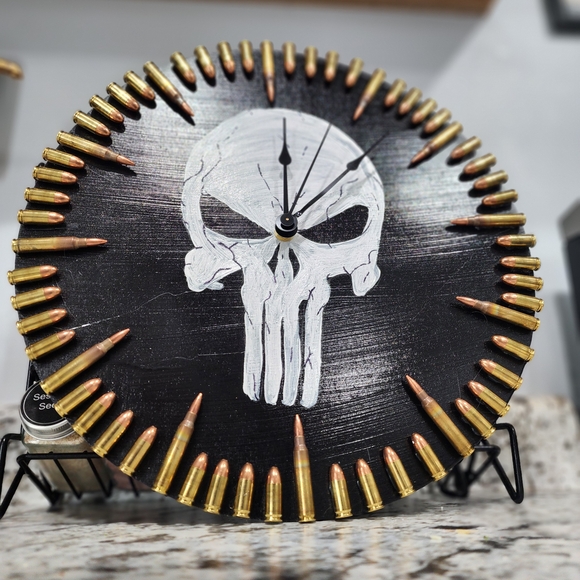 Other - Black and Gold Skull Wall Clock